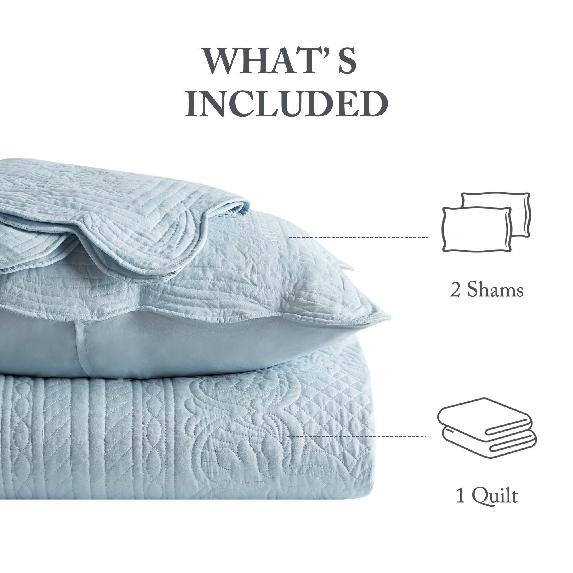 Tuscany 3 Piece Reversible Scalloped Edge Quilt Set