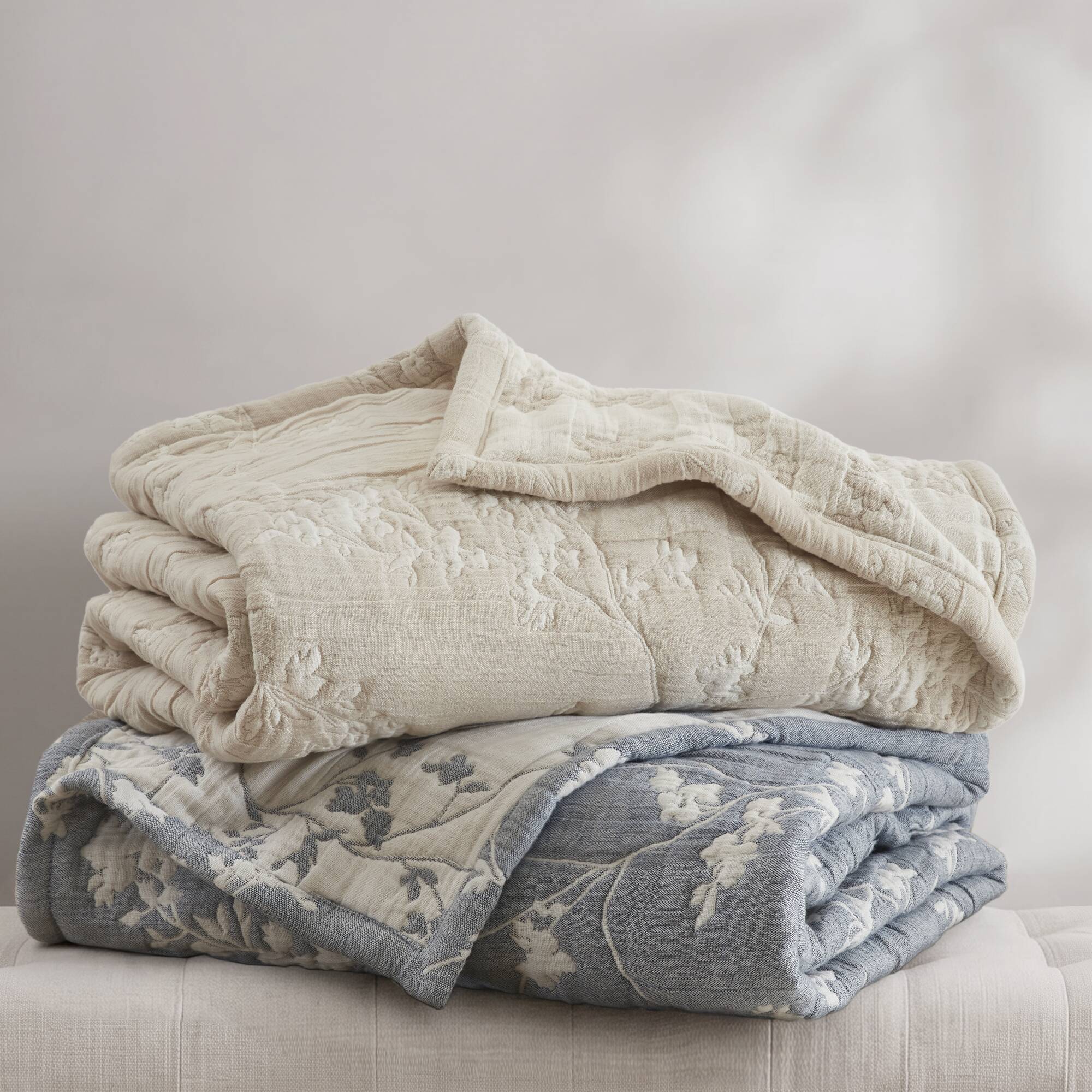Catalina Botanical Cotton Jacquard Throw
