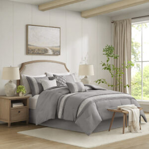 Lacey 7 Piece Lace Trim Comforter Set with Throw Pillows from Madison Park in  Grey. Lacey 7 Piece Lace Trim Comforter Set with Throw Pillows from Madison Park in  Grey. Lacey 7 Piece Lace Trim Comforter Set with Throw Pillows from Madison Park in  Grey. Lacey 7 Piece Lace Trim Comforter Set with Throw Pillows from Madison Park in  Grey. Lacey 7 Piece Lace Trim Comforter Set with Throw Pillows from Madison Park in  Grey.