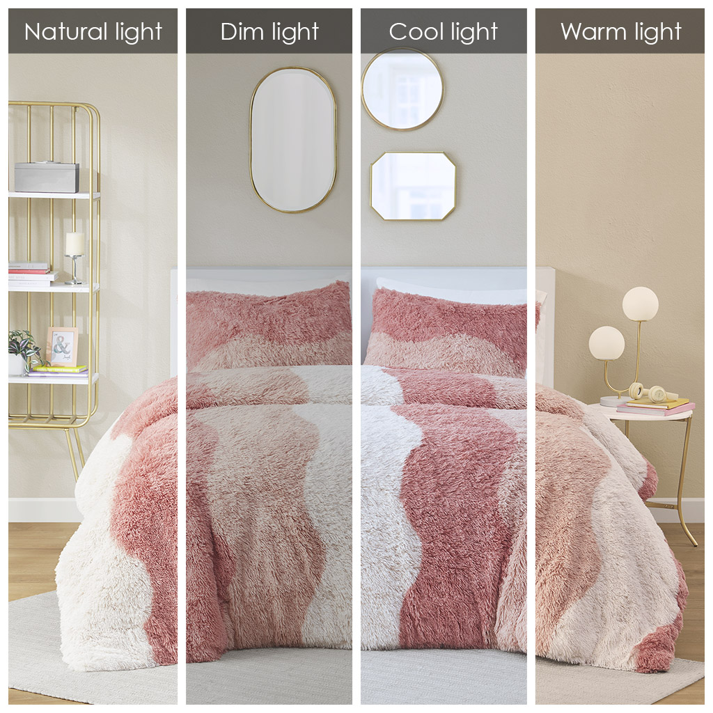 Cassie Ombre Shaggy Faux Fur Duvet Cover Set