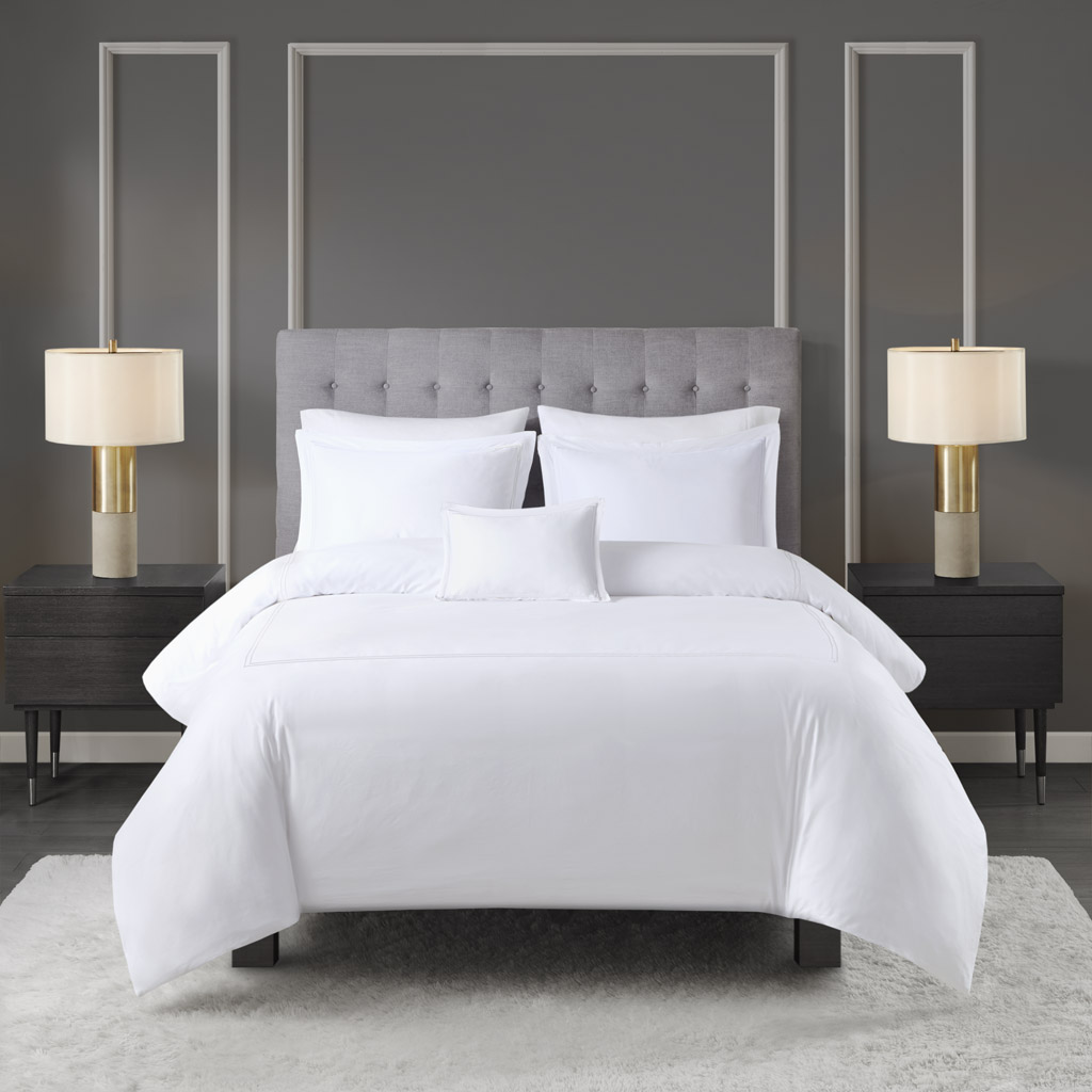 500 Thread Count Luxury Collection 100% Cotton Sateen Embroidered Duvet Cover Set