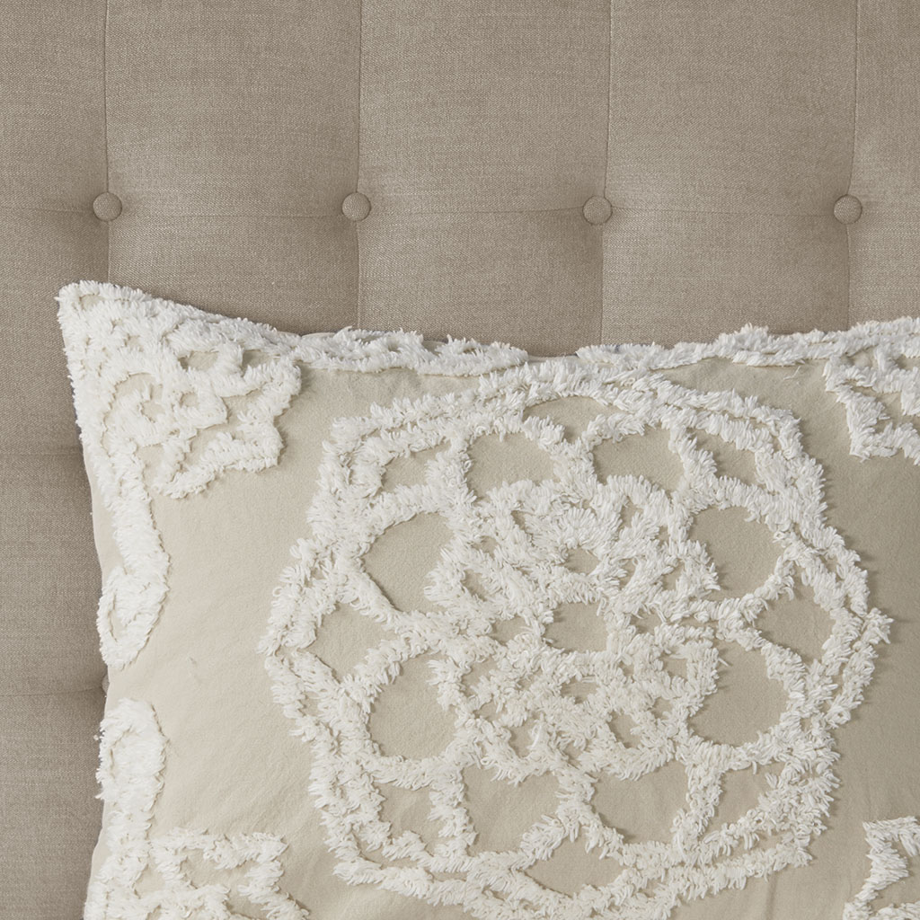 Laetitia Tufted Cotton Chenille Medallion Duvet Cover Set