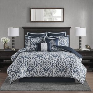 Odette 8 Piece Jacquard Comforter Set from Madison Park in  Navy/Silver. Odette 8 Piece Jacquard Comforter Set from Madison Park in  Navy/Silver. Odette 8 Piece Jacquard Comforter Set from Madison Park in  Navy/Silver. Odette 8 Piece Jacquard Comforter Set from Madison Park in  Navy/Silver. Odette 8 Piece Jacquard Comforter Set from Madison Park in  Navy/Silver.