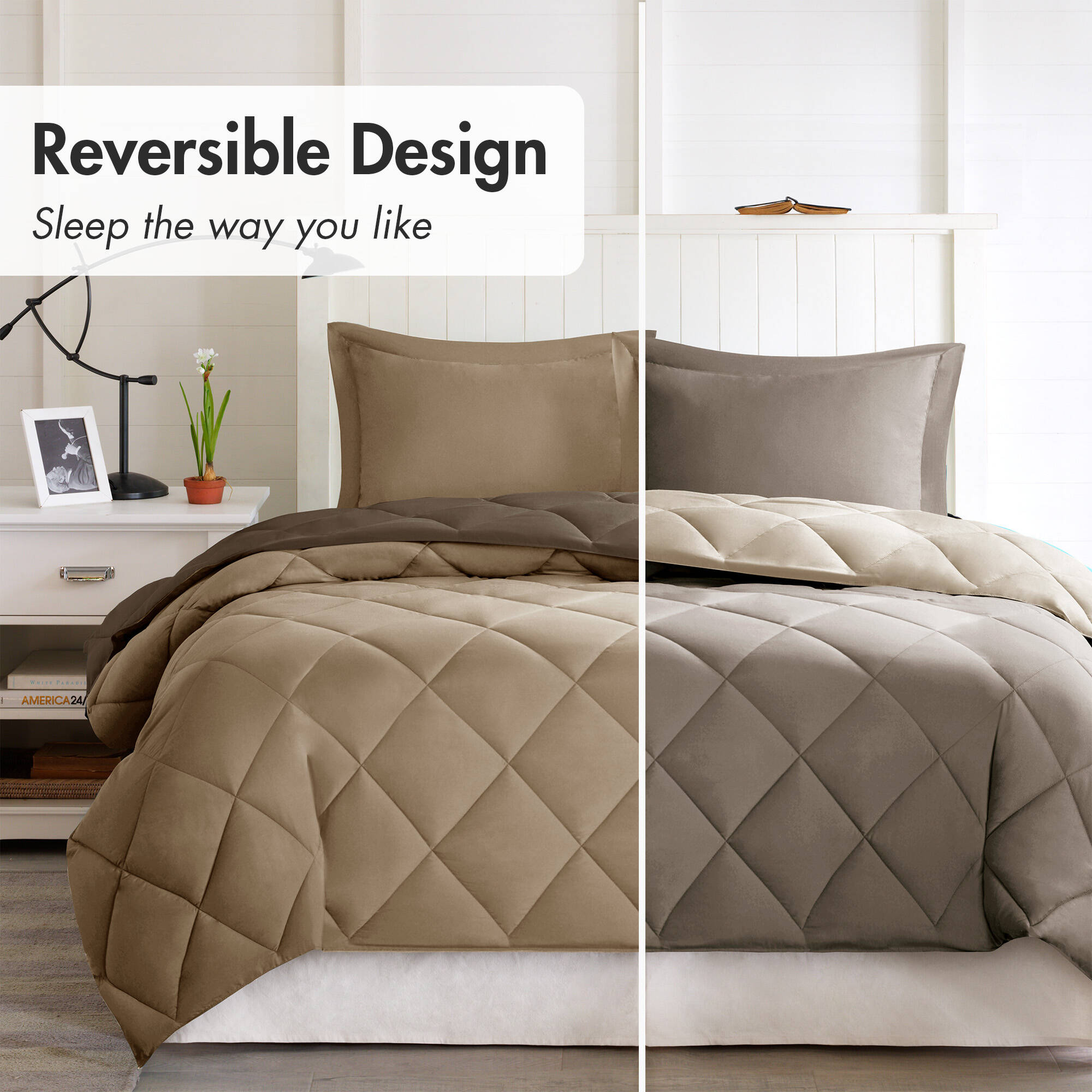 Larkspur 3M Scotchgard Reversible Down Alt Comforter Set