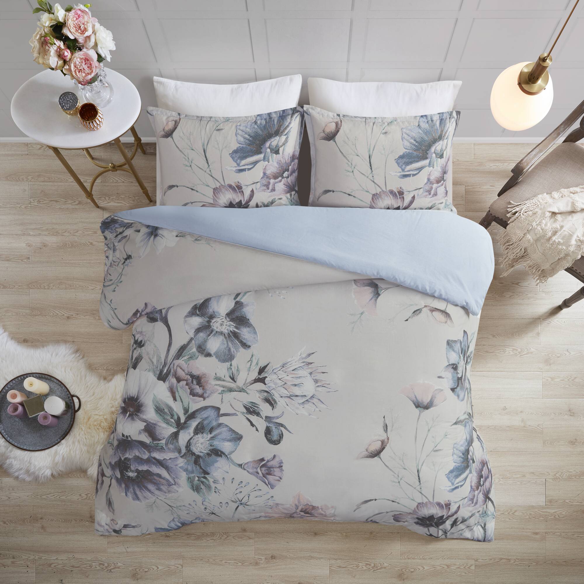 Cassandra 3 Piece Cotton Printed Duvet Cover Set