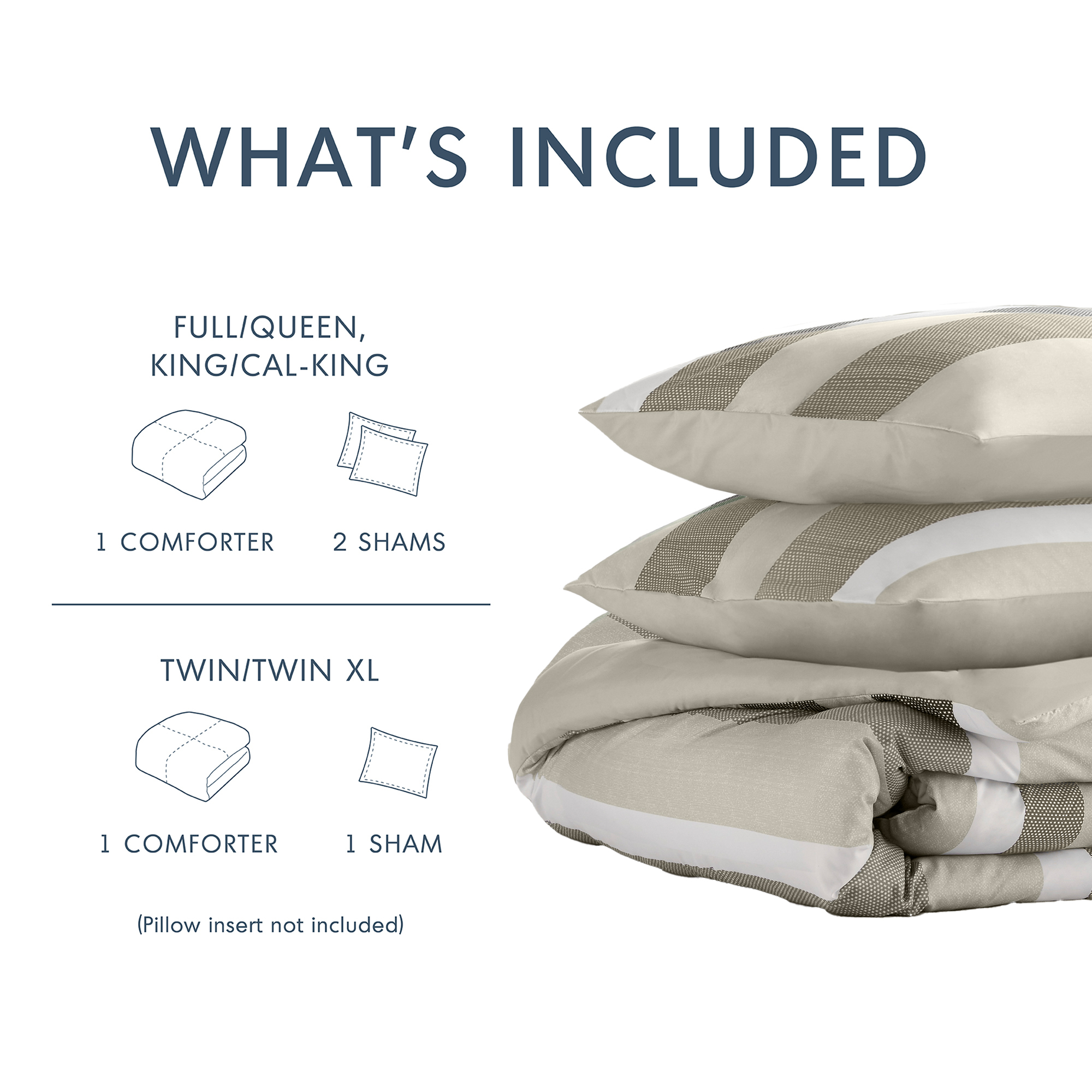 Blais Stripe Textured Print Comforter Set
