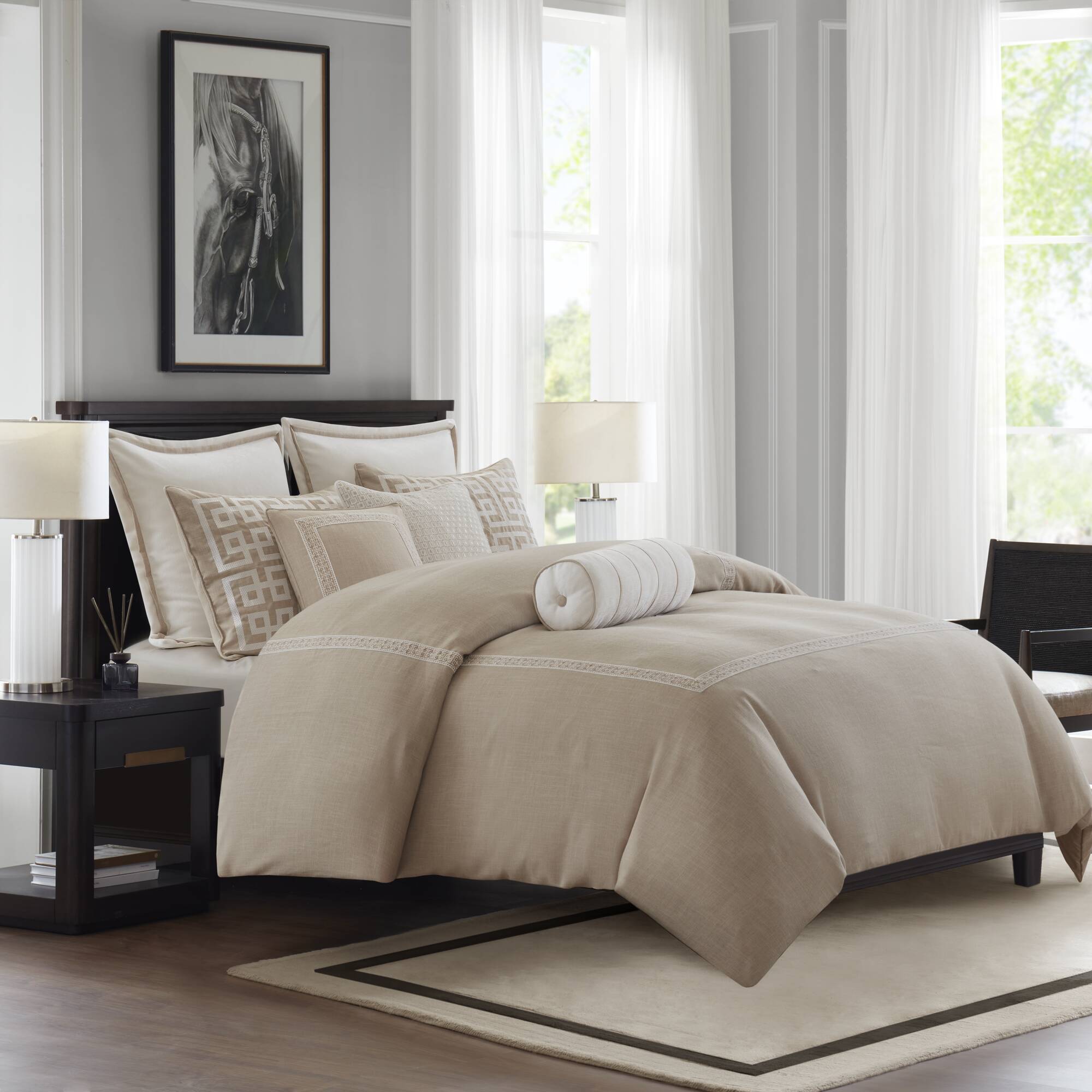 Jarvis Embroidery Oversized Duvet Style Comforter Set