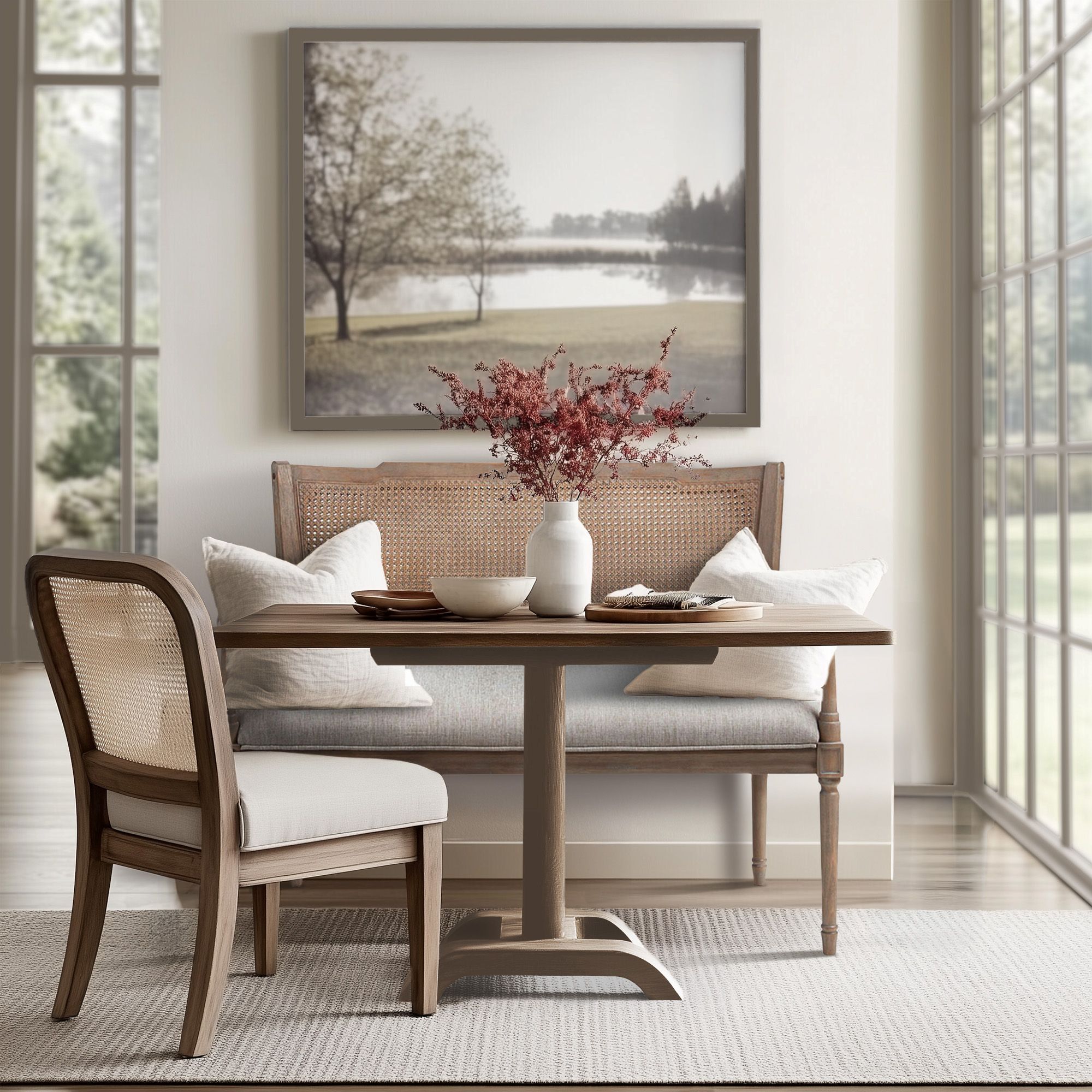 Willshire Rattan Shield-Back Settee