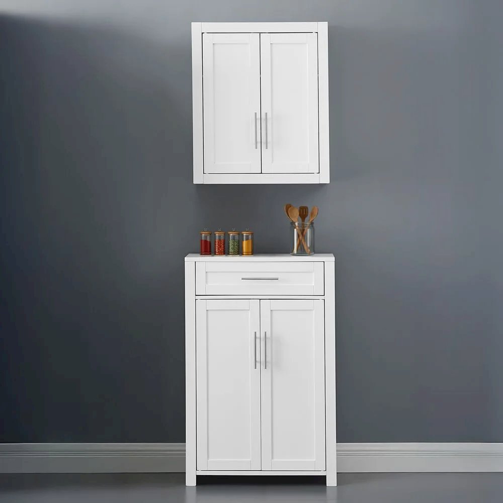 Savannah 2-Piece Kitchen Storage Pantry Set – Storage Cabinet & Wall Cabinet
