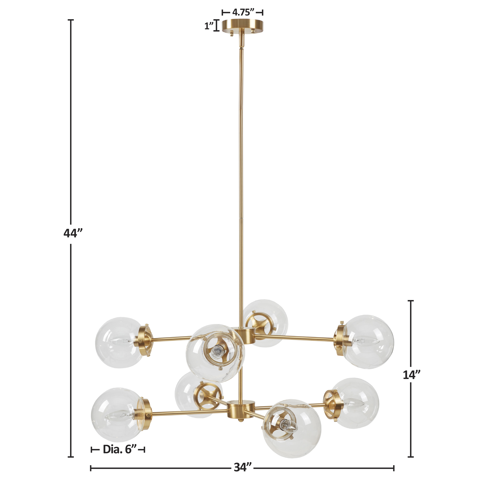 Calista 8-Light Metal Chandelier with Globe Bulbs