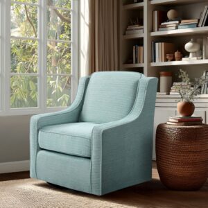 Harris Upholstered Swivel Armchair from Madison Park in  Dusty Aqua. Harris Upholstered Swivel Armchair from Madison Park in  Dusty Aqua. Harris Upholstered Swivel Armchair from Madison Park in  Dusty Aqua. Harris Upholstered Swivel Armchair from Madison Park in  Dusty Aqua. Harris Upholstered Swivel Armchair from Madison Park in  Dusty Aqua.