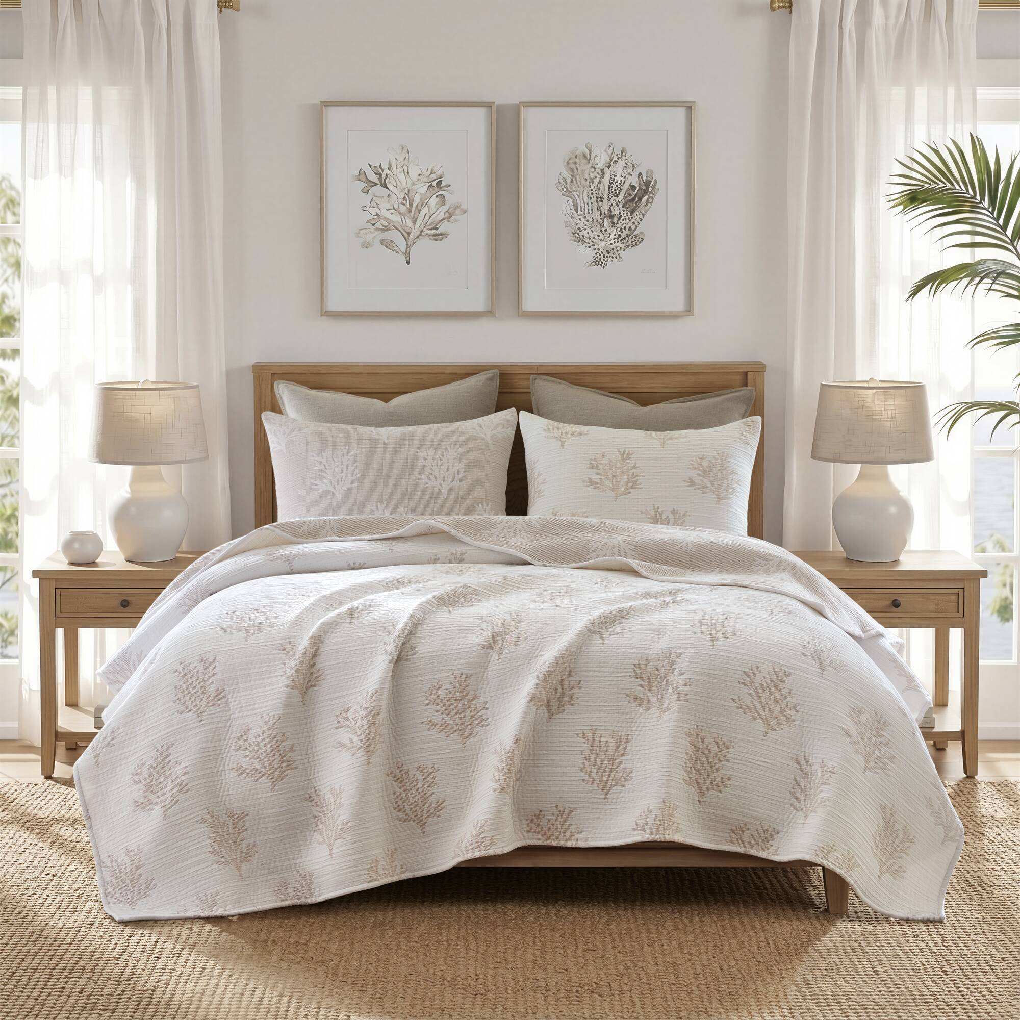 Mia Coral 3 Piece Quilt Mini Set