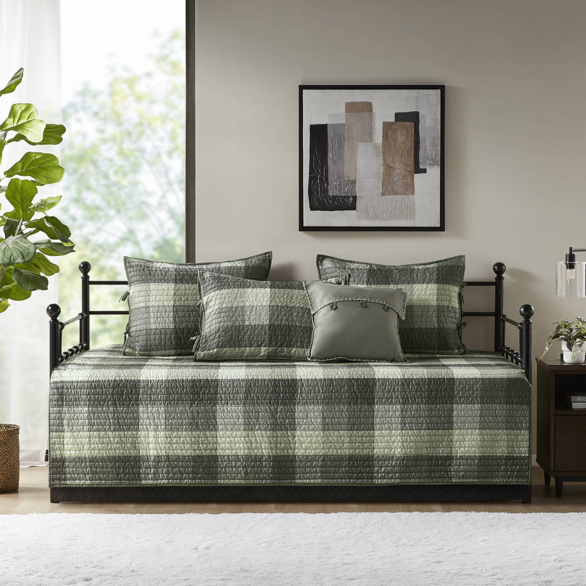 Ridge 6 Piece Reversible Plaid Daybed Cover Set
