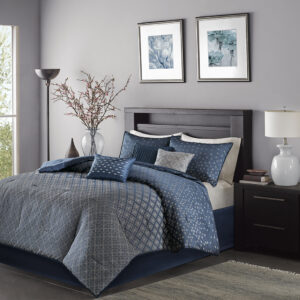 Biloxi 7 Piece Comforter Set from Madison Park in  Navy. Biloxi 7 Piece Comforter Set from Madison Park in  Navy. Biloxi 7 Piece Comforter Set from Madison Park in  Navy. Biloxi 7 Piece Comforter Set from Madison Park in  Navy. Biloxi 7 Piece Comforter Set from Madison Park in  Navy.