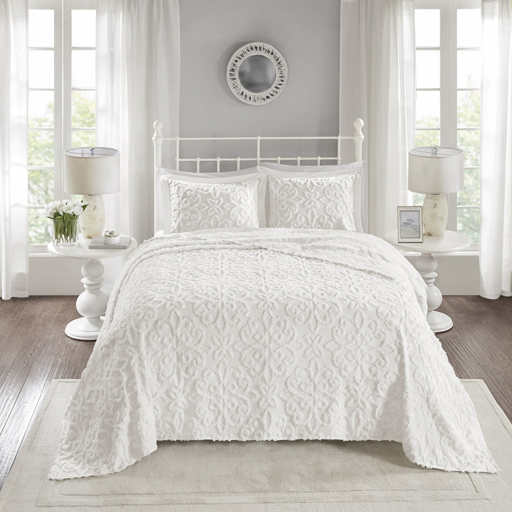Sabrina 3 Piece Tufted Cotton Chenille Bedspread Set
