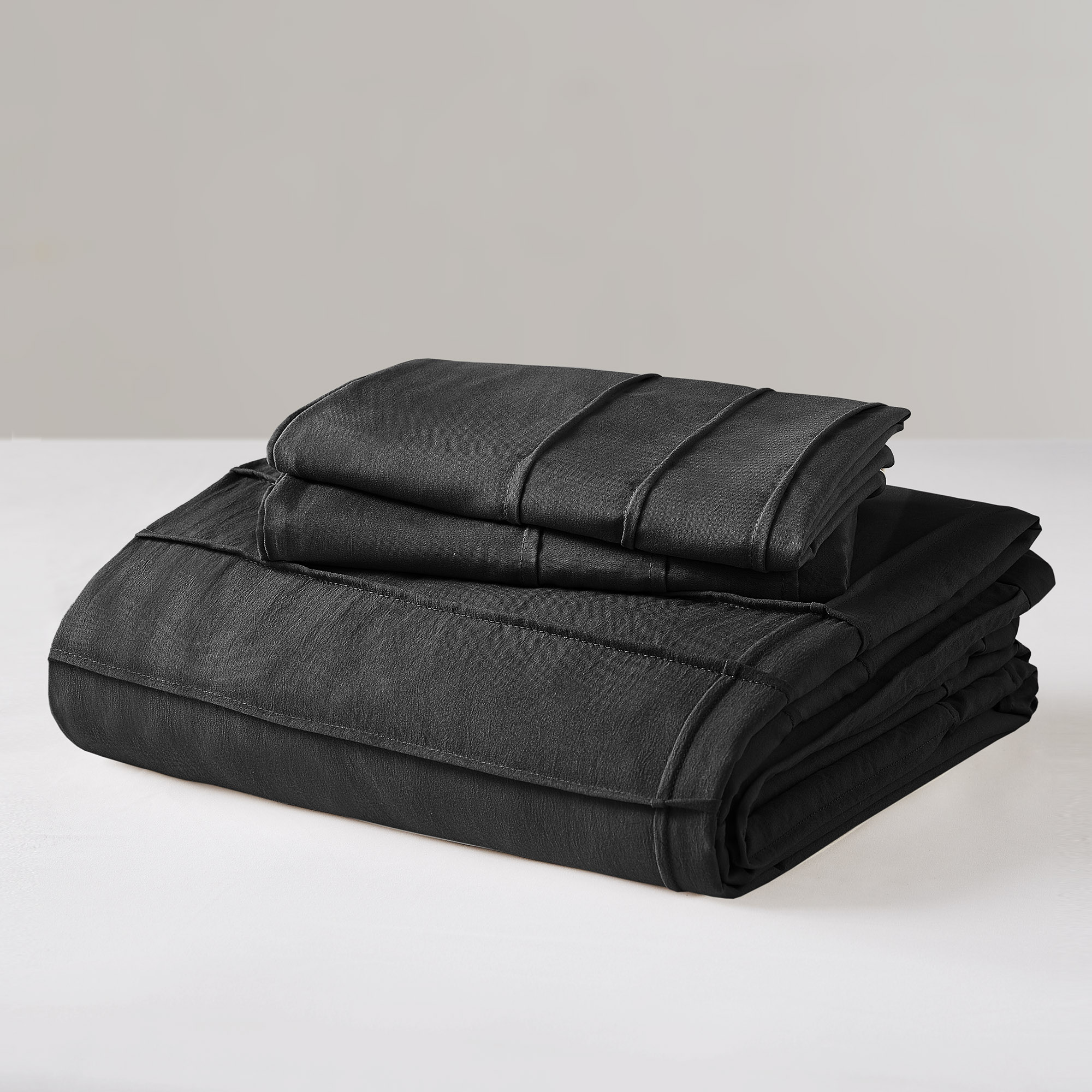 Walker Soft Washed Pleated Duvet Cover Set