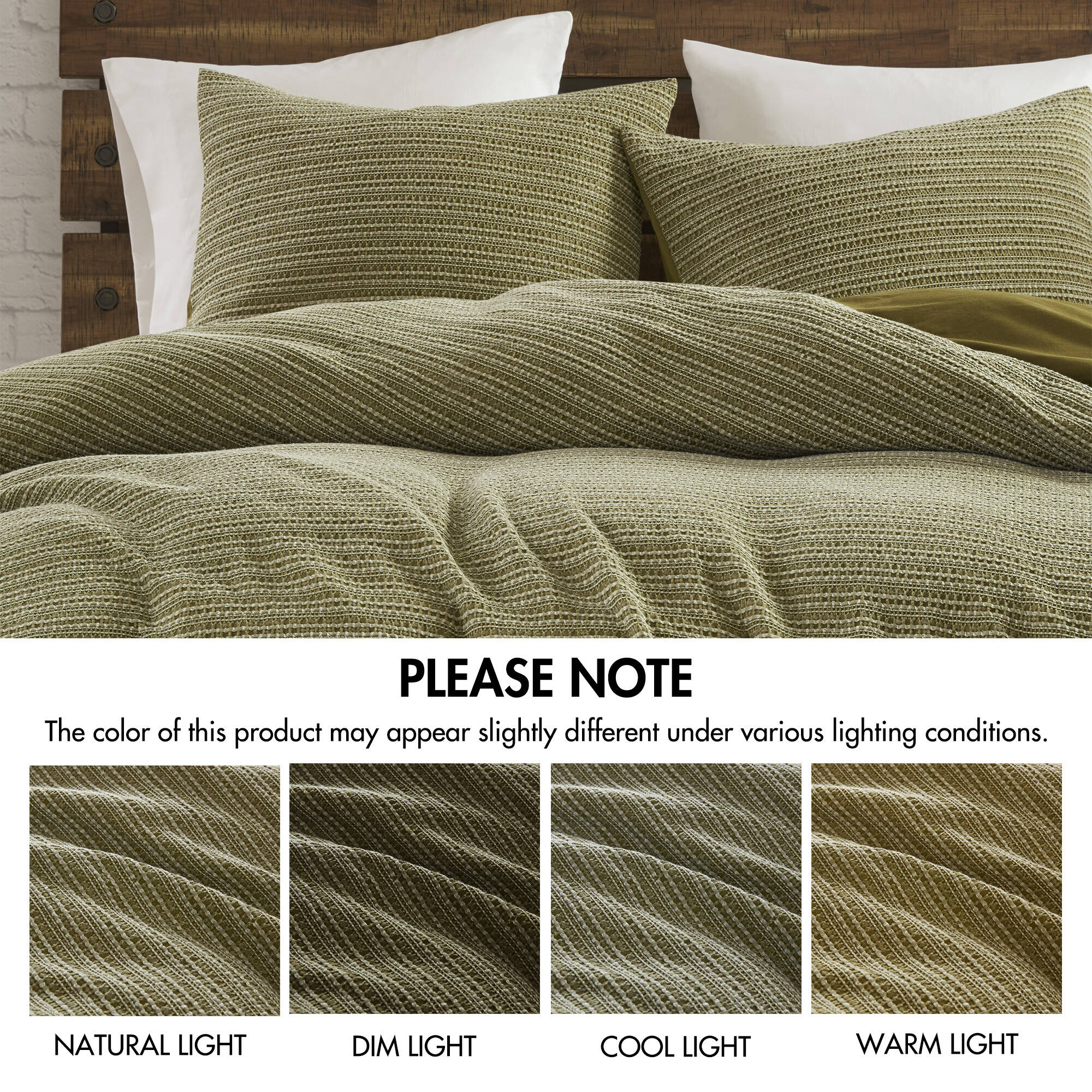 Lyon Waffle Washed Duvet Set