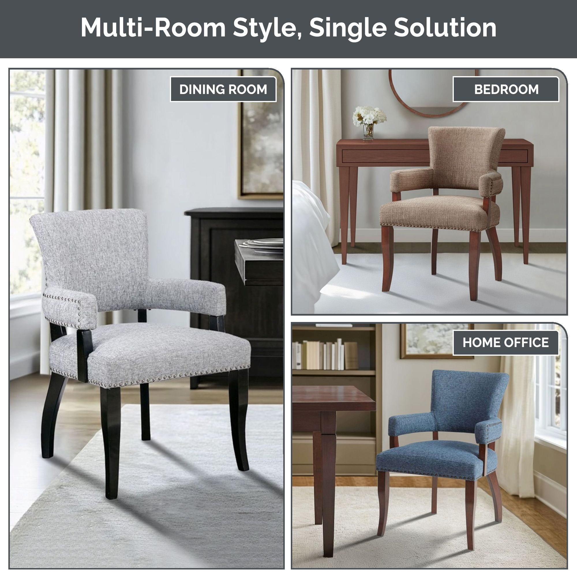 Dawson Upholstered Dining Chair with Padded Arm