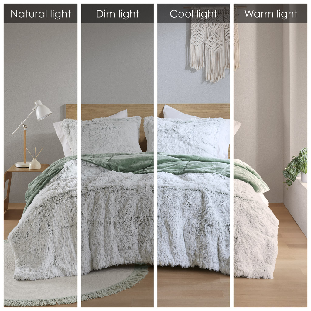 Malea Shaggy Faux Fur Comforter Mini Set