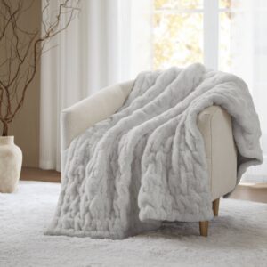 Ruched Fur Throw from Madison Park in  Silver Grey. Ruched Fur Throw from Madison Park in  Silver Grey. Ruched Fur Throw from Madison Park in  Silver Grey. Ruched Fur Throw from Madison Park in  Silver Grey. Ruched Fur Throw from Madison Park in  Silver Grey.