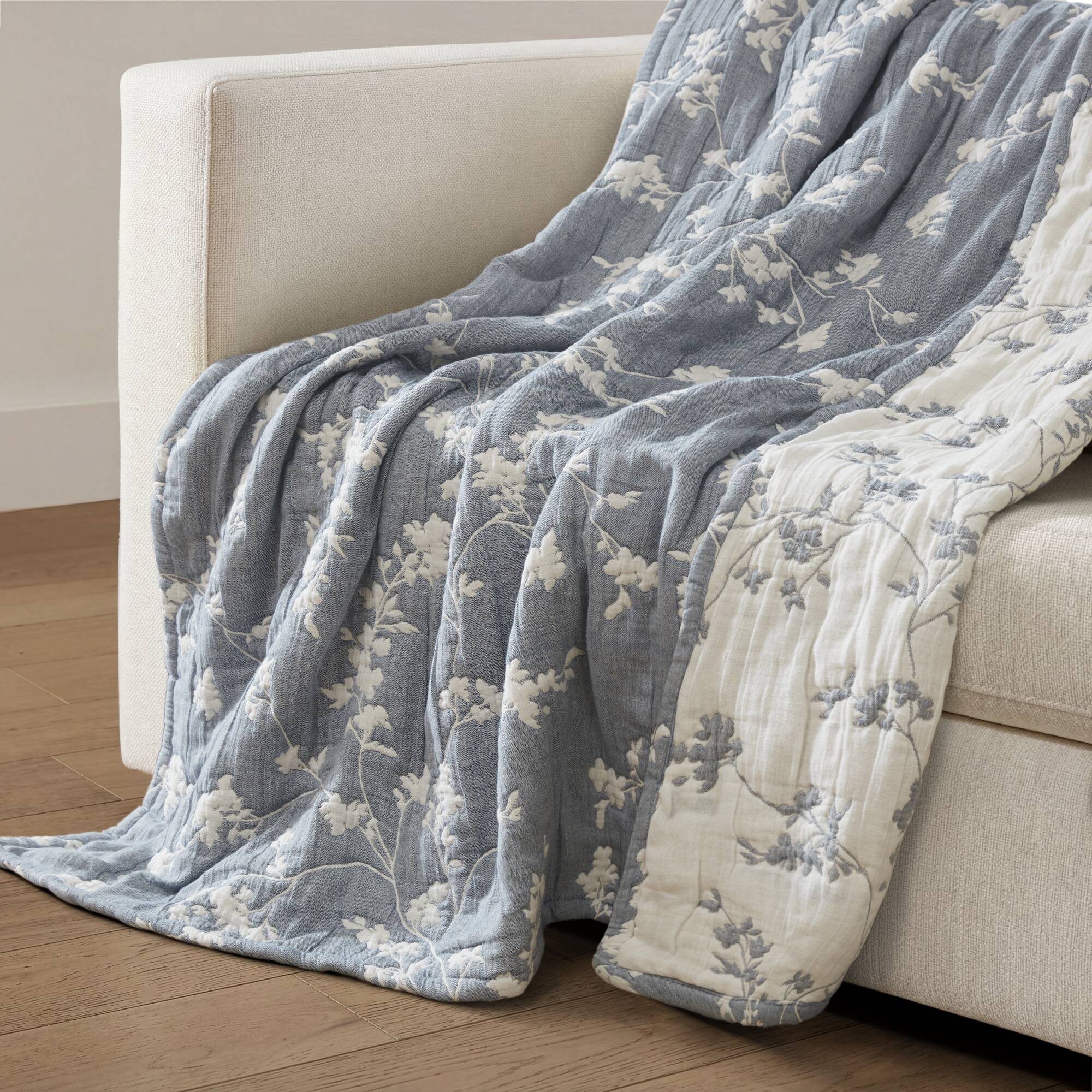 Catalina Botanical Cotton Jacquard Throw