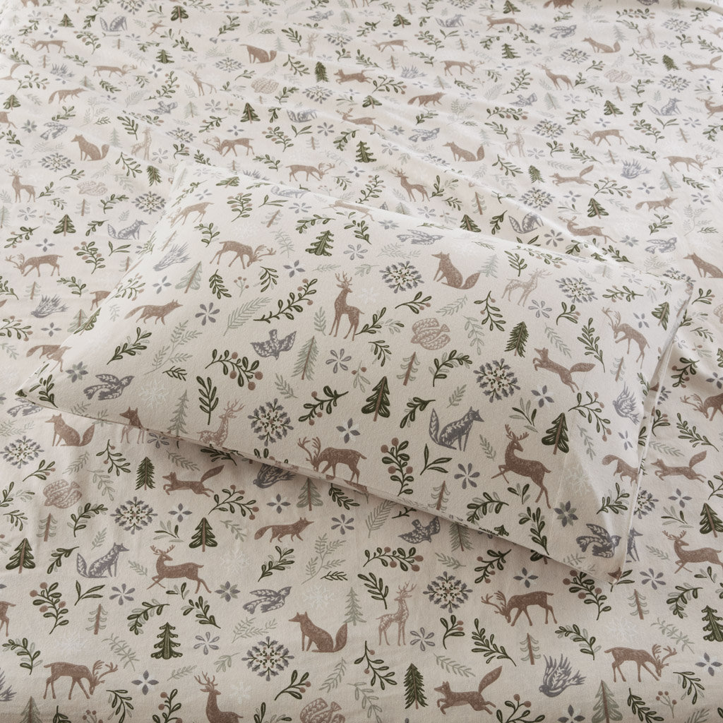 Cozy Cotton Flannel Printed Sheet Set