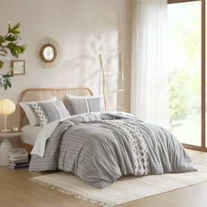 Imani Cotton Printed Comforter Set with Chenille from INK+IVY in  Gray. Imani Cotton Printed Comforter Set with Chenille from INK+IVY in  Gray. Imani Cotton Printed Comforter Set with Chenille from INK+IVY in  Gray. Imani Cotton Printed Comforter Set with Chenille from INK+IVY in  Gray. Imani Cotton Printed Comforter Set with Chenille from INK+IVY in  Gray.
