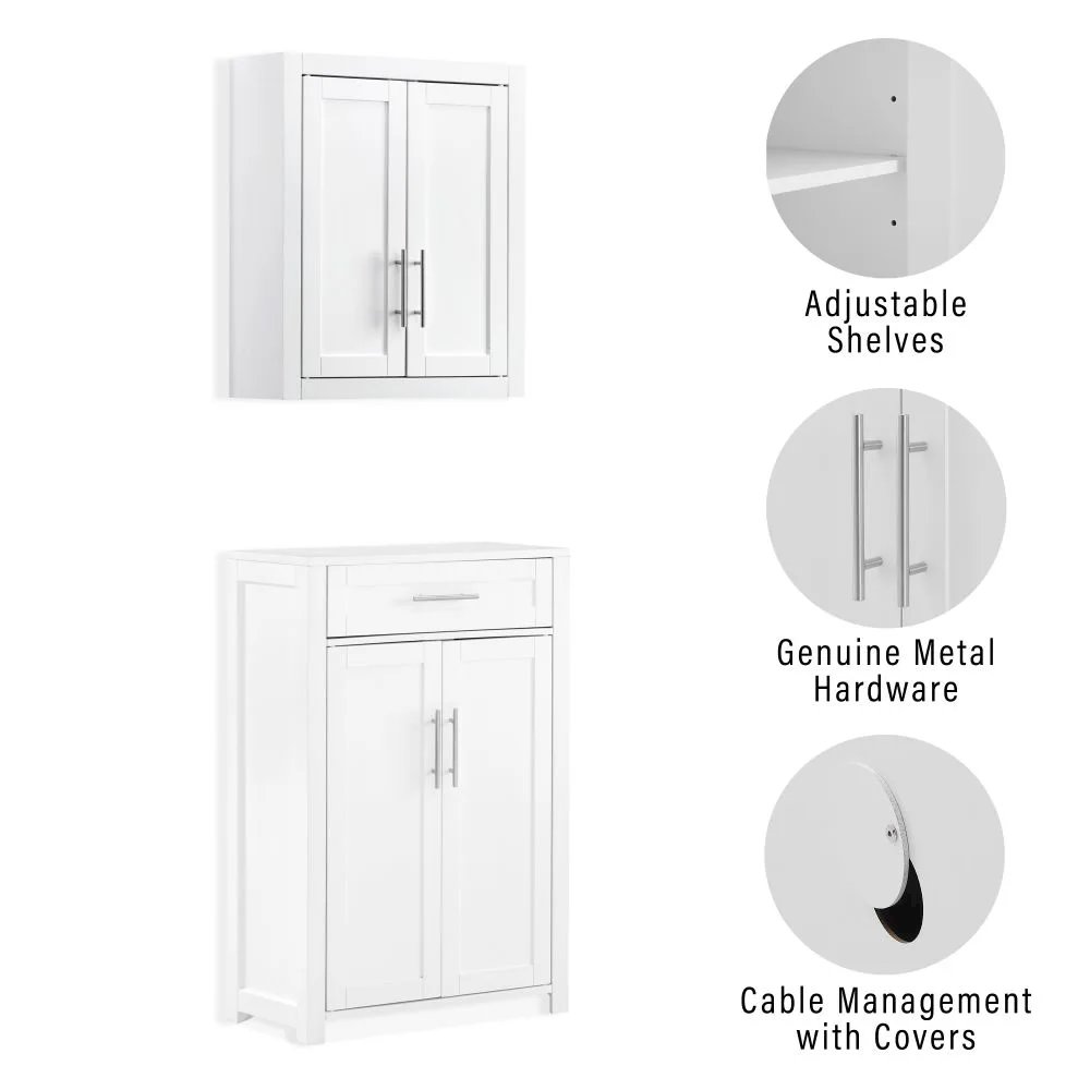 Savannah 2-Piece Kitchen Storage Pantry Set – Storage Cabinet & Wall Cabinet