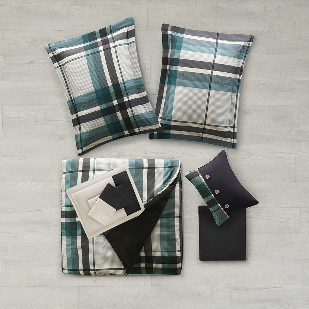 Robbie Plaid Comforter Set with Bed Sheets