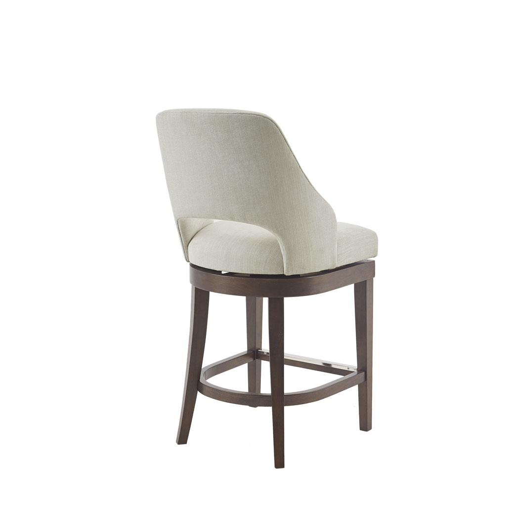 Jillian Upholstered Counter Stool with Cutout Back Design and Swivel Seat