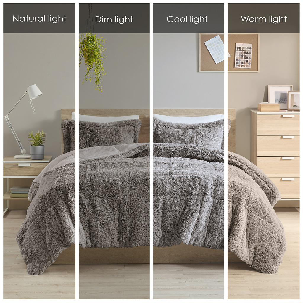Malea Shaggy Faux Fur Comforter Mini Set