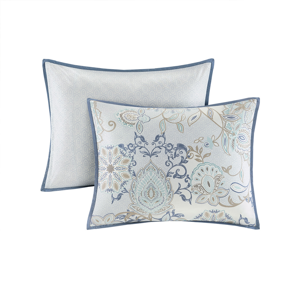 Isla 8 Piece Cotton Floral Printed Reversible Comforter Set