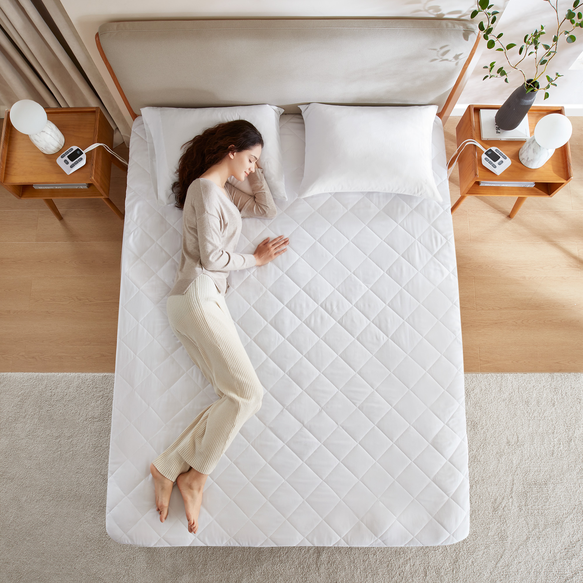 Microfiber Zoned Heated Mattress Pad