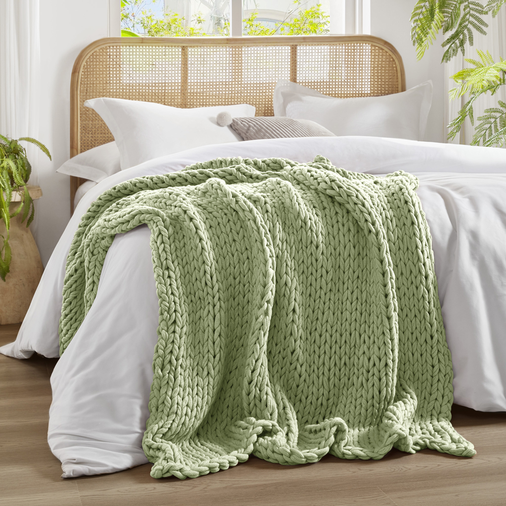 Chunky Double Knit Handmade Throw Blanket