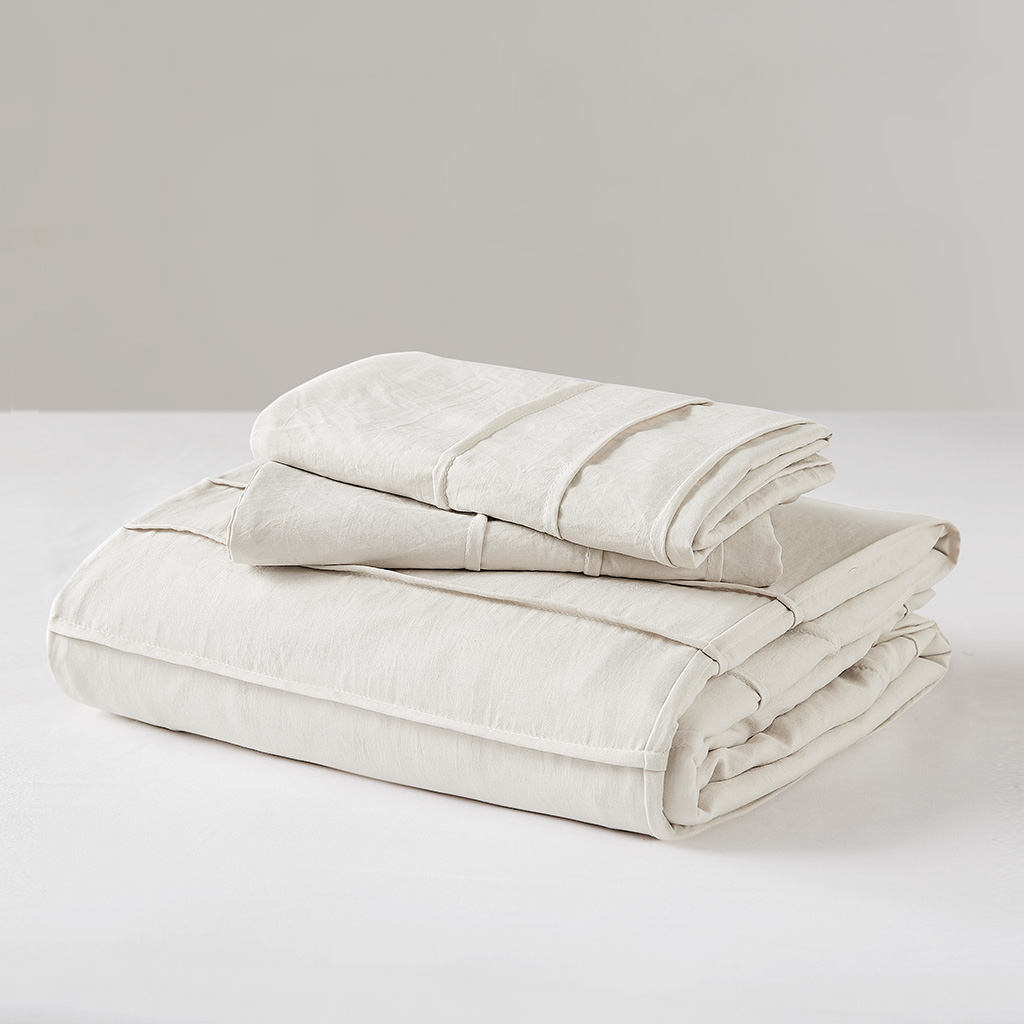 Walker Soft Washed Pleated Duvet Cover Set