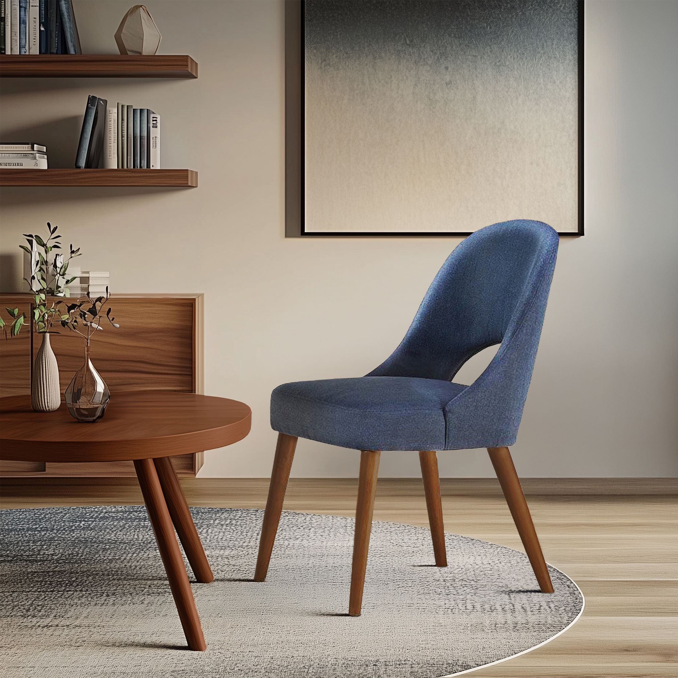 Nola Upholstered Dining Side Chairs with Cutout Back design (Set of 2)