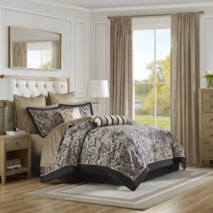 Aubrey 12 Piece Comforter Set with Cotton Bed Sheets from Madison Park in  Black. Aubrey 12 Piece Comforter Set with Cotton Bed Sheets from Madison Park in  Black. Aubrey 12 Piece Comforter Set with Cotton Bed Sheets from Madison Park in  Black. Aubrey 12 Piece Comforter Set with Cotton Bed Sheets from Madison Park in  Black. Aubrey 12 Piece Comforter Set with Cotton Bed Sheets from Madison Park in  Black.