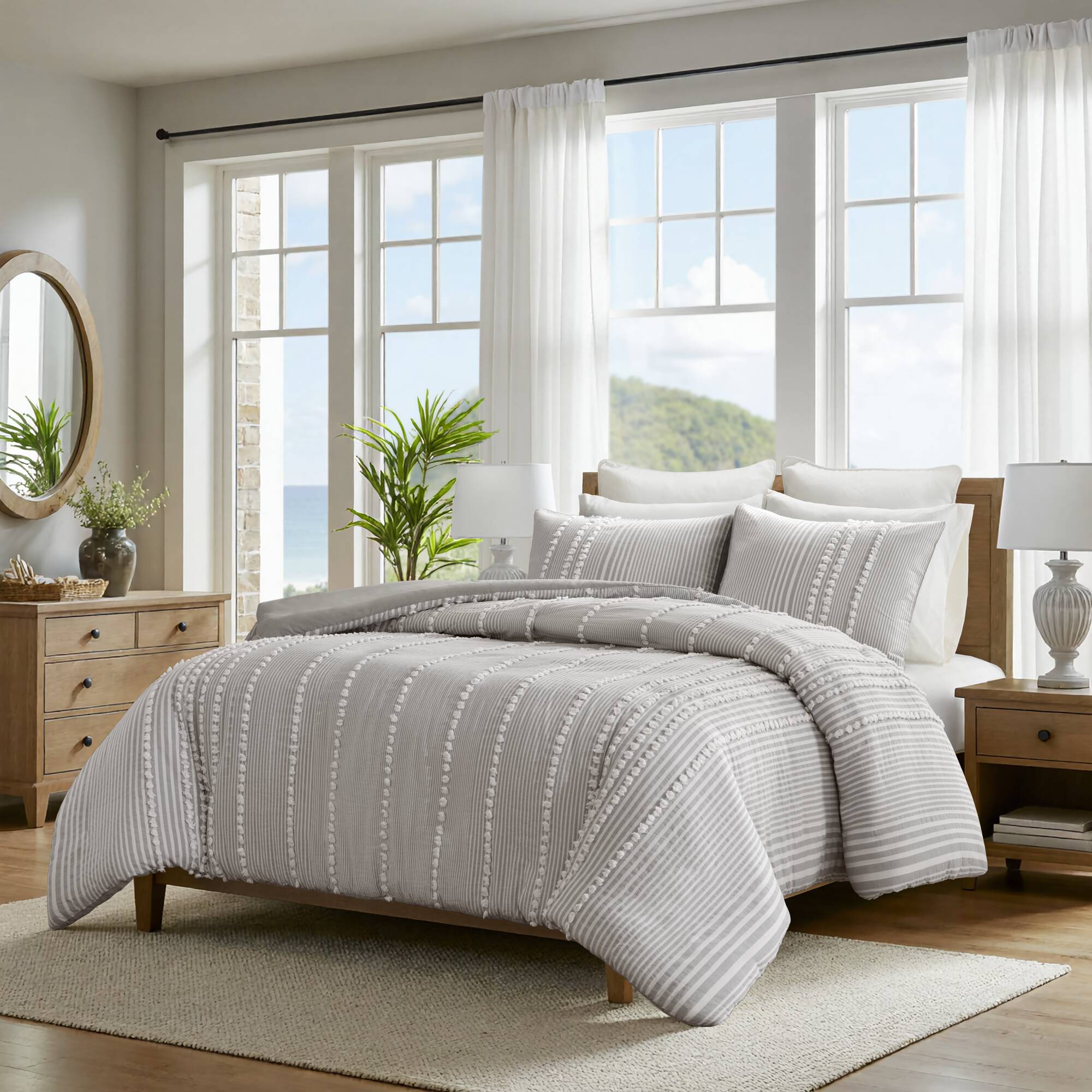 Anslee 3 Piece Cotton Yarn Dyed Duvet Cover Set