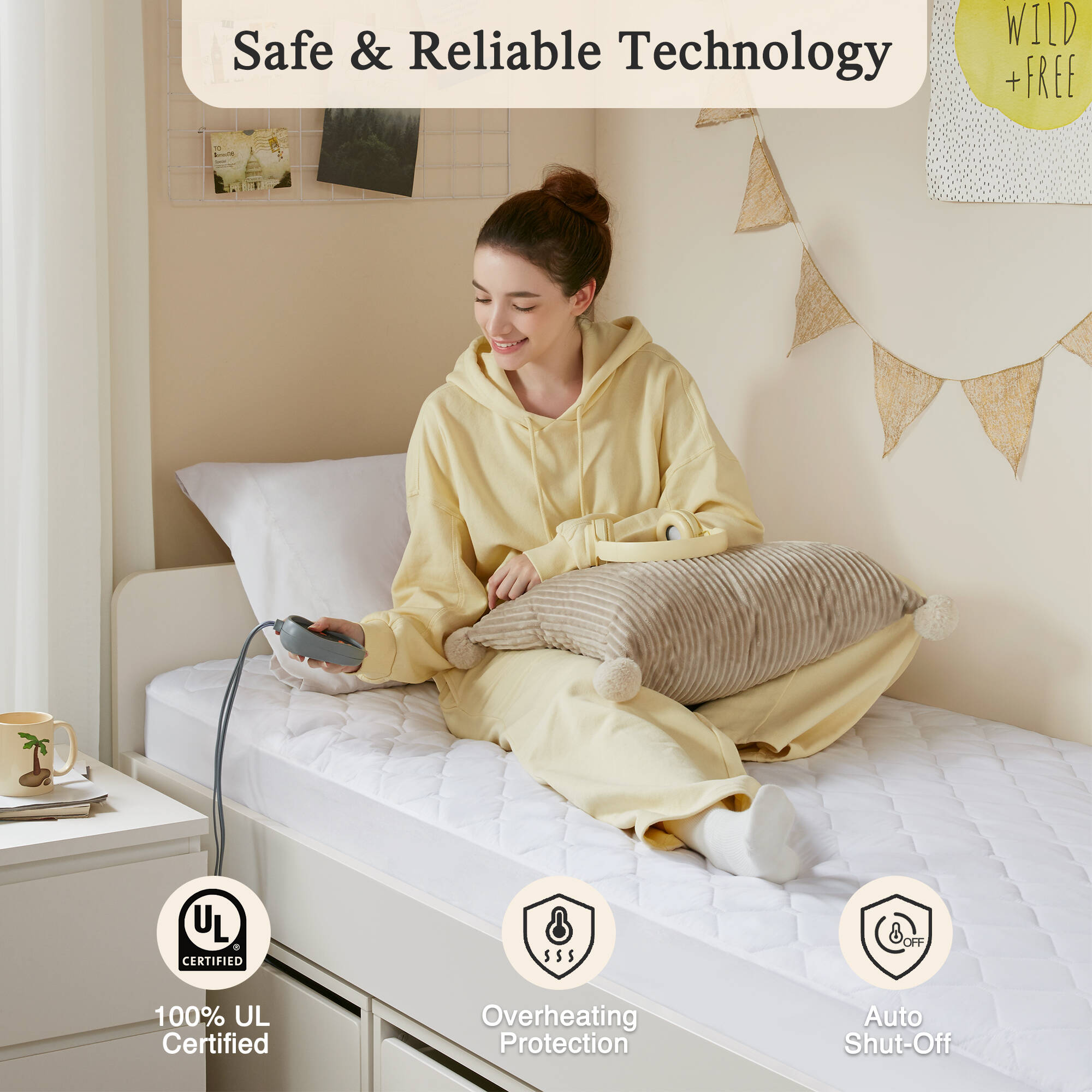 Heated Microfiber Mattress Pad with 3M Scotchgard