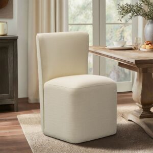 Vela Dining Chair with castors from Madison Park in  Cream. Vela Dining Chair with castors from Madison Park in  Cream. Vela Dining Chair with castors from Madison Park in  Cream. Vela Dining Chair with castors from Madison Park in  Cream. Vela Dining Chair with castors from Madison Park in  Cream.