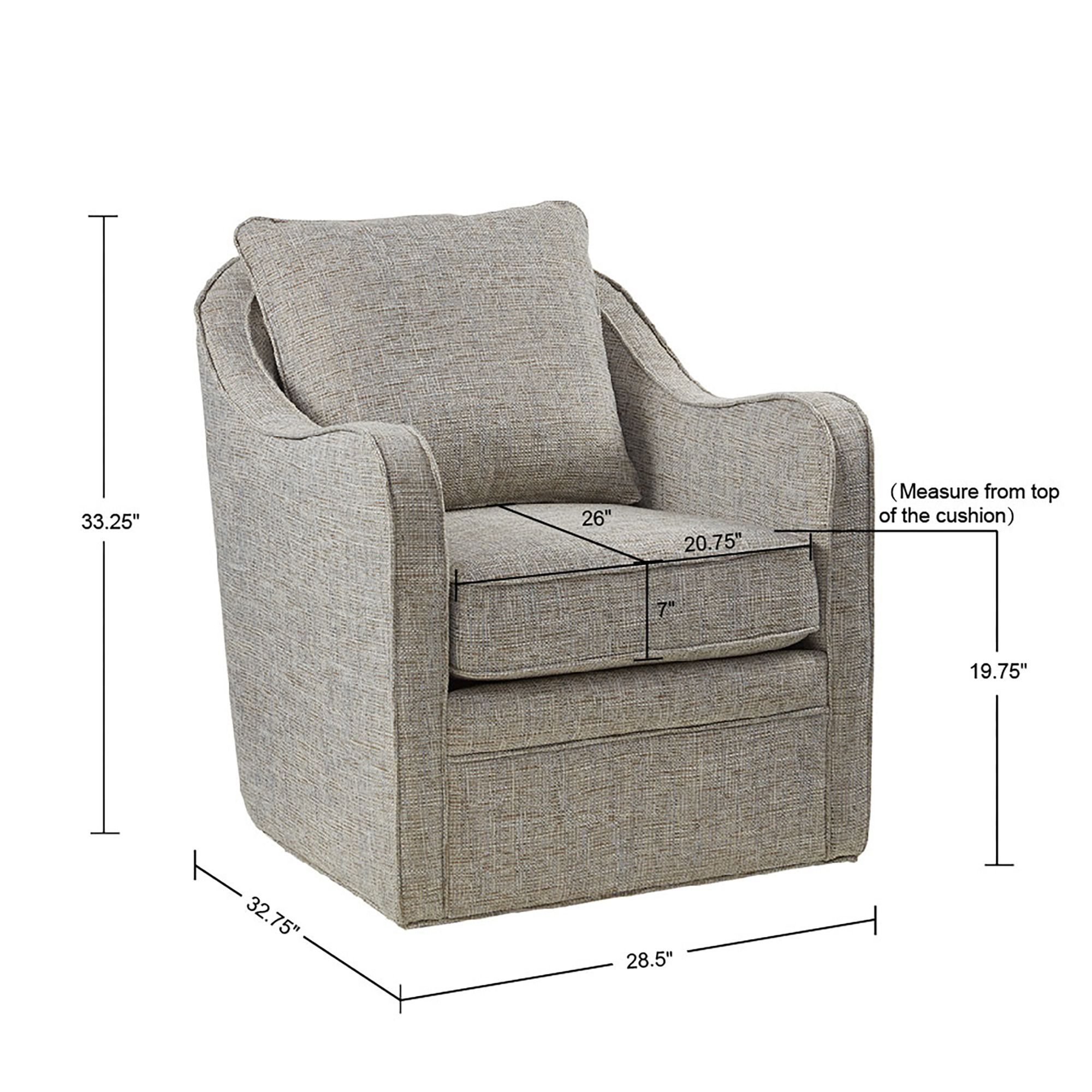 Brianne Upholstered Swivel Curved Armchair