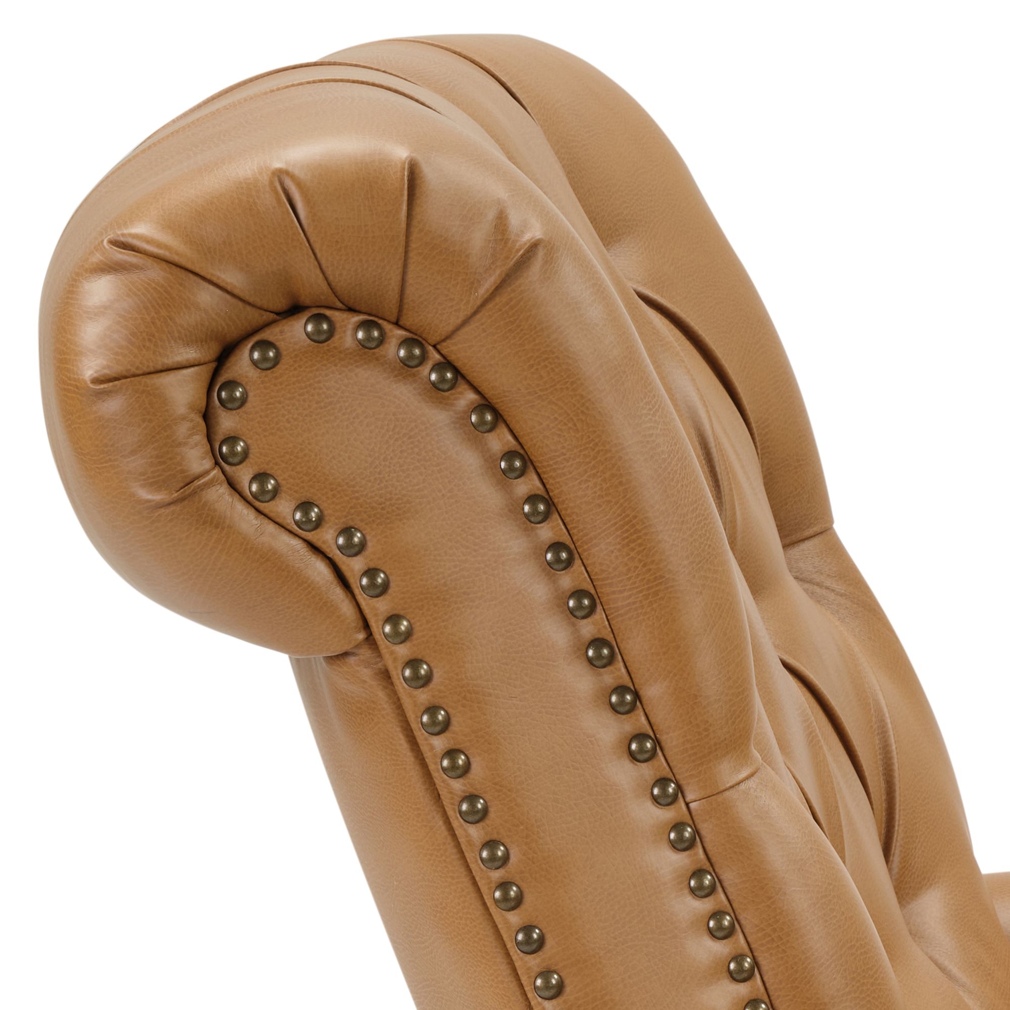 Aidan Upholstered Manual Push Back Recliner Chair with Nailheads