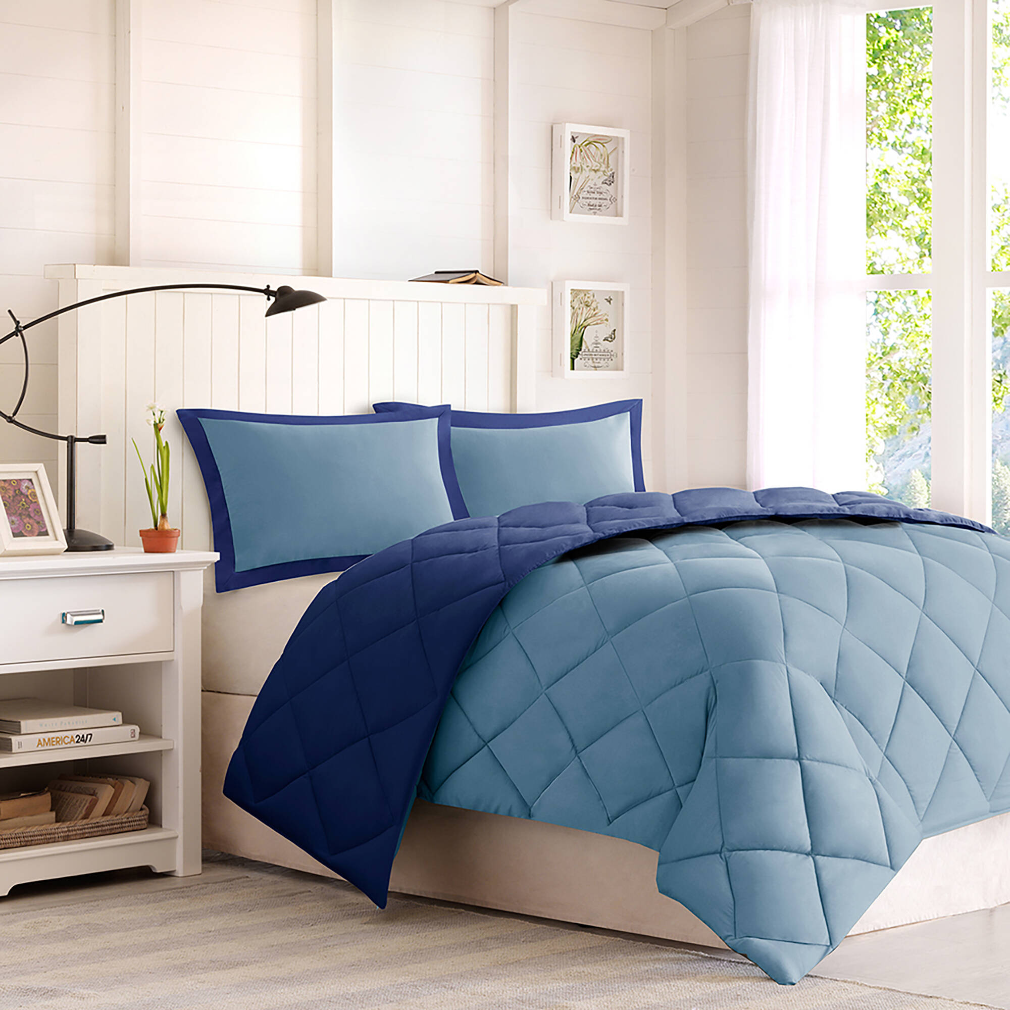 Larkspur 3M Scotchgard Reversible Down Alt Comforter Set