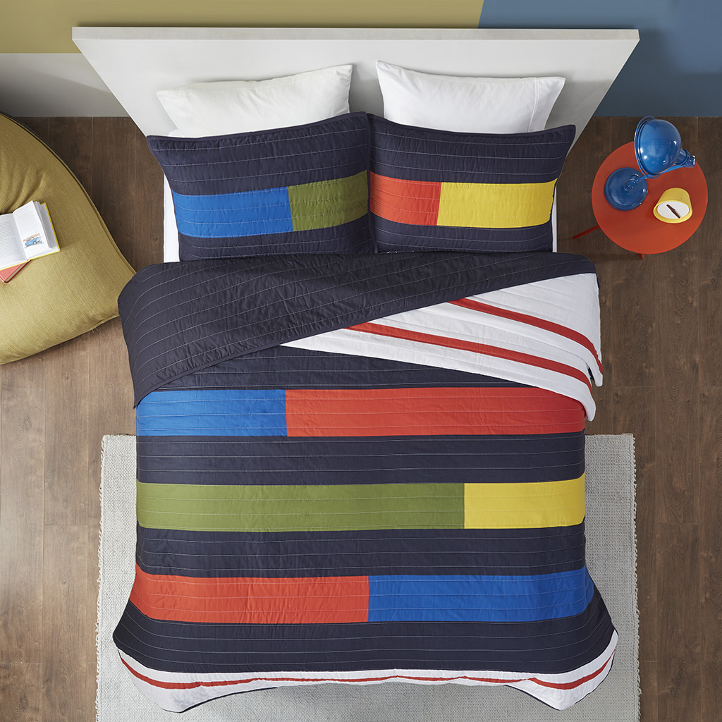 Morris Stripe Printed Quilt Set