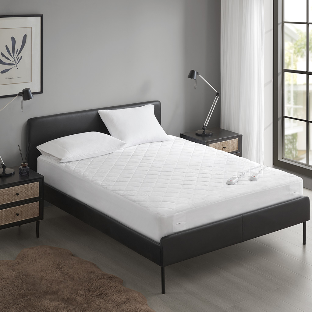 Embossed Microfiber Heated Mattress Pad