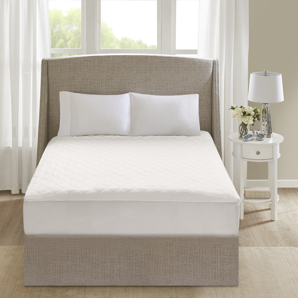 Cotton Deep Pocket Heated Mattress Pad-20 Heat Settings