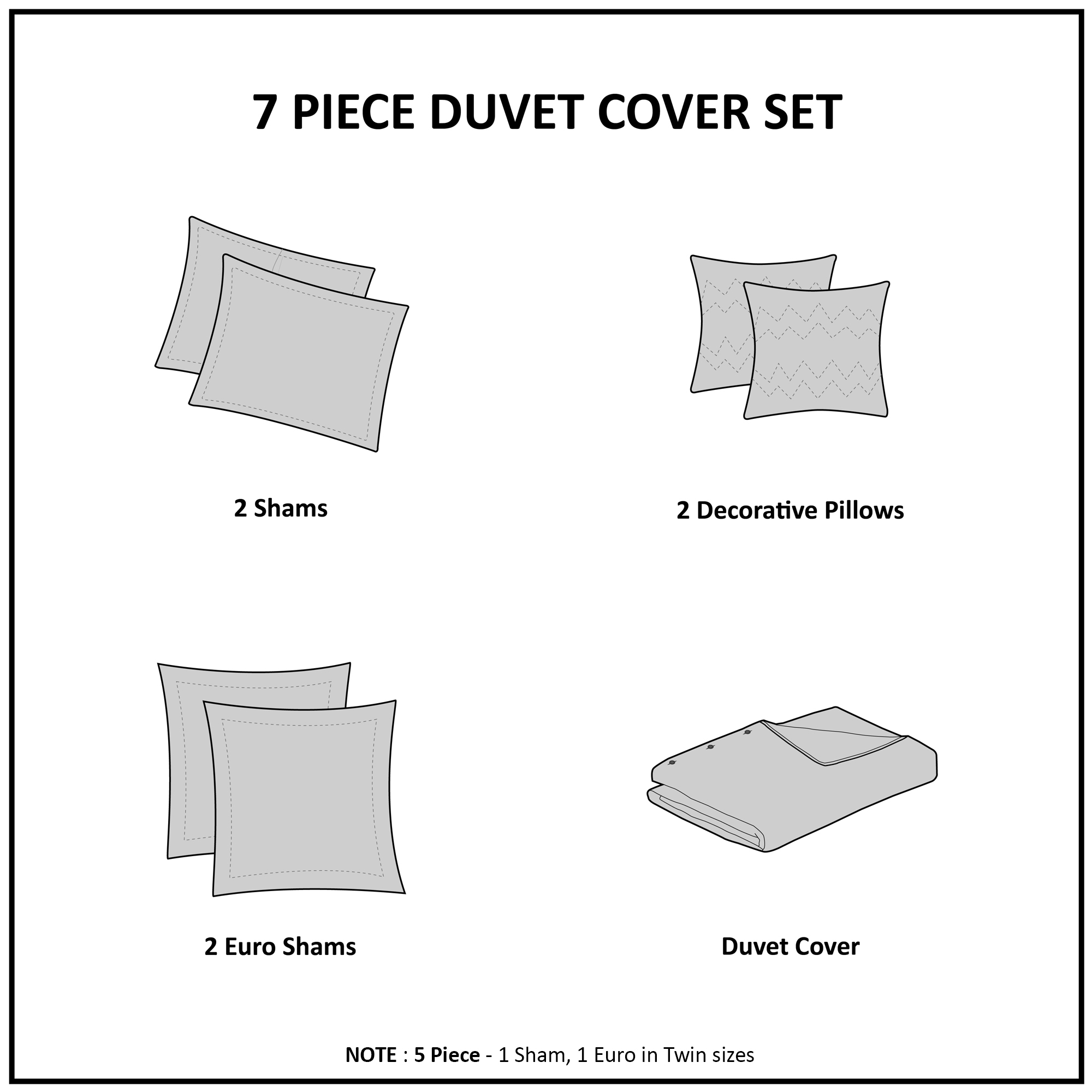 Brooklyn Cotton Jacquard Duvet Cover Set with Euro Shams and Throw Pillows