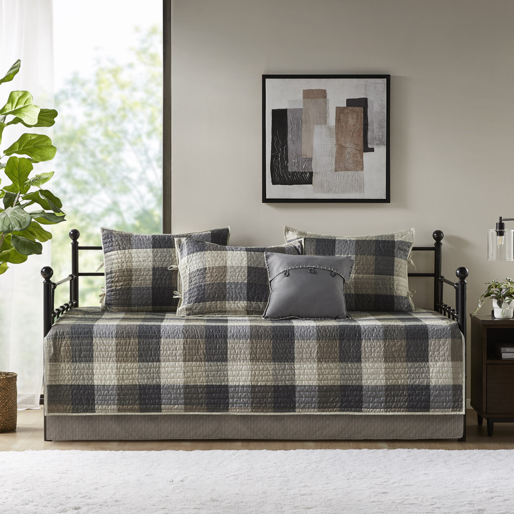 Ridge 6 Piece Reversible Plaid Daybed Cover Set