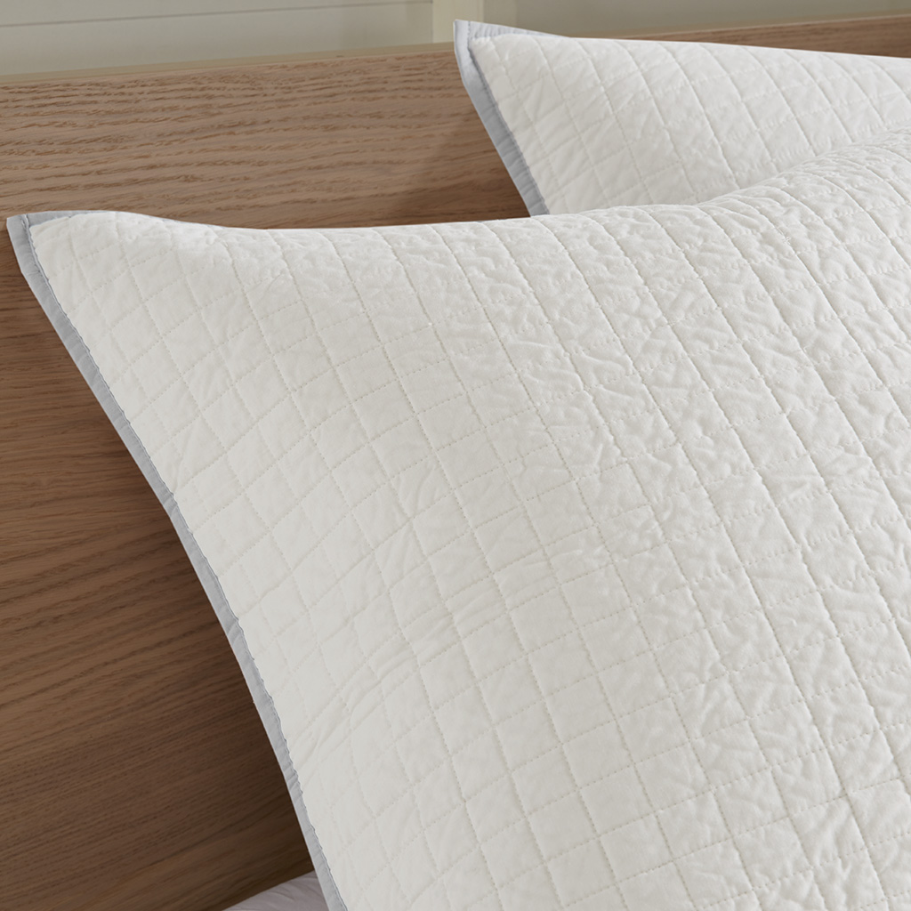 Brooklyn Cotton Jacquard Comforter Set with Euro Shams and Throw Pillows