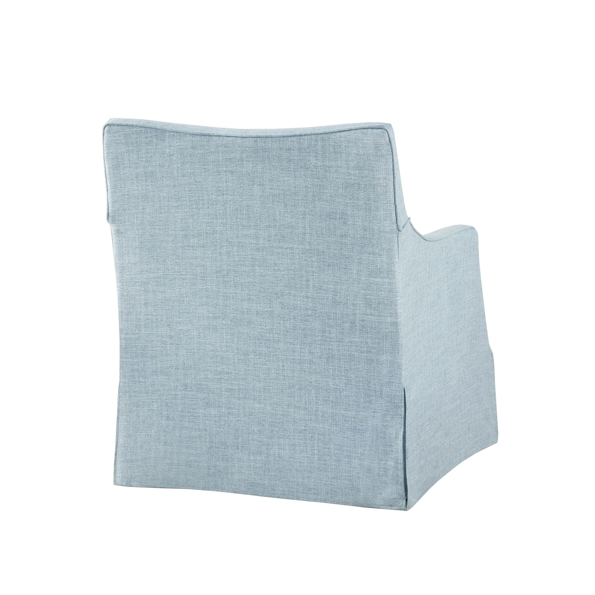 London Upholstered Skirted Swivel Armchair with Lumbar Pillow
